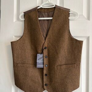 NWT Rust Herringbone Tweed Waist Coat